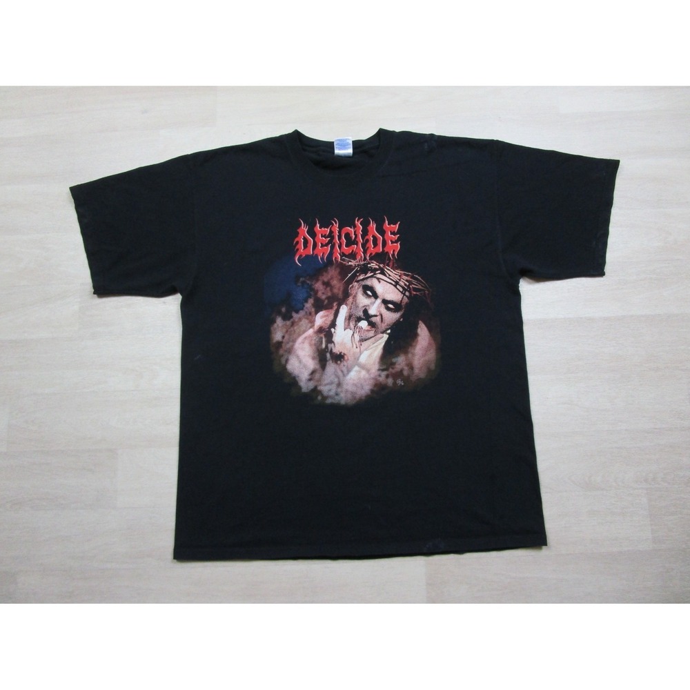 Vintage Deicide T‎ Shirt (XL) Jesus "Scars of the Crucifix" Death Metal Tour Y2K